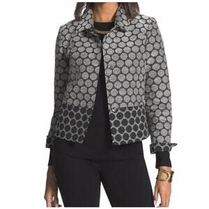Chico's Polka Dot Jacquard Jacket Size Medium New